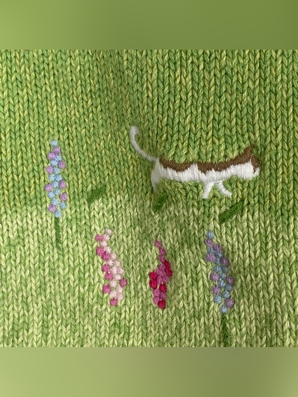 Christopher & Banks Cardigan Sweater Women's Size Large Hand Embroidered Nature - Picture 8 of 14
